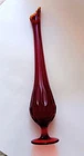 Vintage  Amberina   Swung Stretch Glass Vase  18.25 inches  FENTON