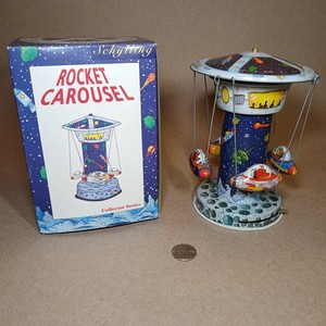 Schylling Rocket Carousel Antique Tin Toys Collector Series in Original Box