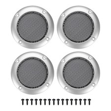 2 Inch Mesh Speaker Grills Covers with Screws for Speak, Black/Silver, Pack of 4