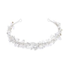 14 Inch Silver Bridal Headband Rhinestone Hair Band Headpiece Accessories