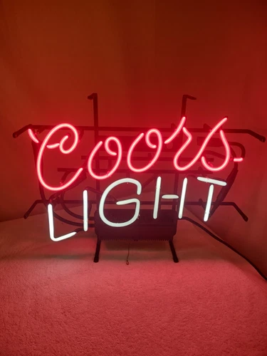 VTG Authentic COORS LIGHT Beer NEON Light Bar Sign USA  Union Made Works Great!