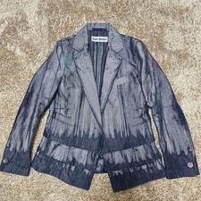 USED EXCELLENT CONDITION 1 ISSEY MIYAKE TAILORED JACKET IN SILVER DENIM GOOD