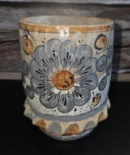 Vintage MCM Tonala Pottery Vase, Planter Not Glazed Inside 4 3/4" Tall 3.5" Wide