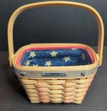 2001 Longaberger Hostess Appreciation Inaugural Basket w/Flag Liner & Protector