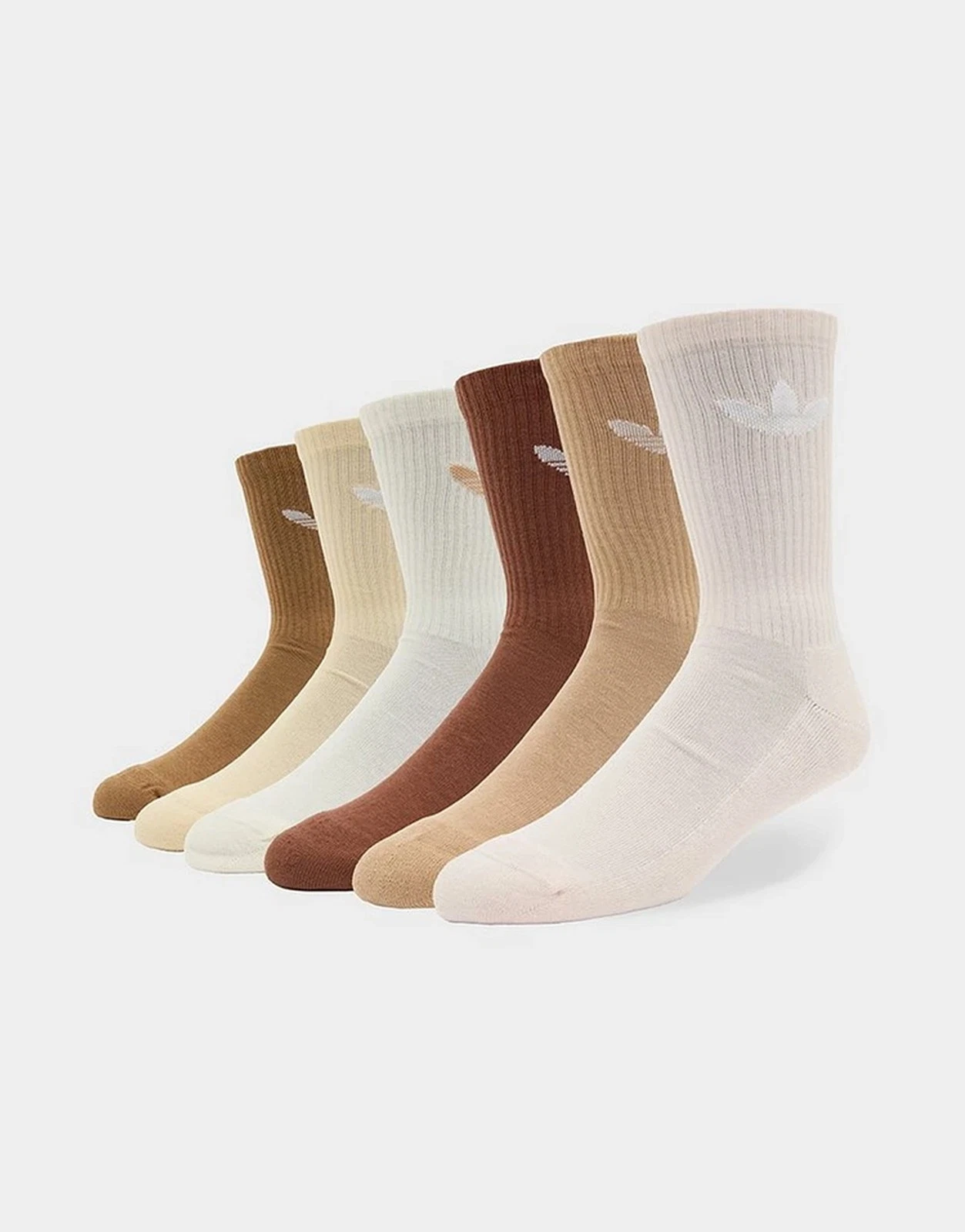 ADIDAS ORIGINALS TREFOIL CUSHIONED CREW SOCKS 6 PACK UK 8.5-10 NEW LAST 1