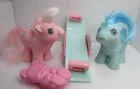 Little Pony Noodles Doodles TWINS, See-Saw  Brushable Hair  G1  Figure & Brush