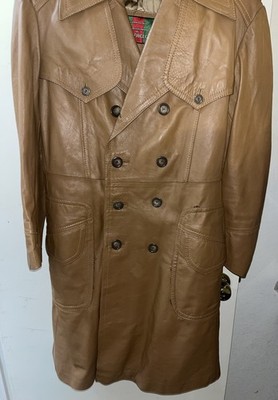 VTG 70s Golden Collection RAFFAELO Leather Disco Jacket Trench