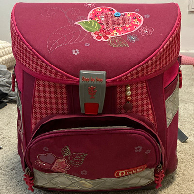 Step by Step Schulranzen Mädchen rosa pink Blumen Herz gebraucht