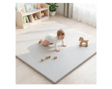 New Baby Play Mat for Floor 50"x50" Vegan Leather Playpen Mat,1.3'' Thick Memory