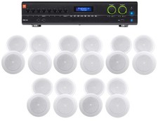 JBL VMA260 60w 8-Input Amplifier 20 8" JBL Speakers For Restaurant/Bar/Cafe
