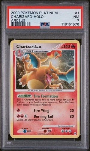 2009 POKEMON PLATINUM ARCEUS CHARIZARD HOLO 1/99 PSA 7