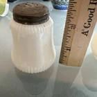 EAPG Victorian Milk Glass Salt Or Pepper Shaker White Ribbed Panel 3” Antique