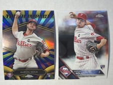 2016 Topps Chrome Aaron Nola 2 Card Rookie Lot Youth Impact Phillies RC