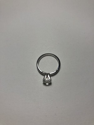 Unique Vintage Rhinestone Solitaire Ring Old Collectible Unmarked Small Costume