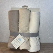 NEW Cloud Island 3 Pack Infant Hooded Towels Light Weight 30" x30" Neutral Color