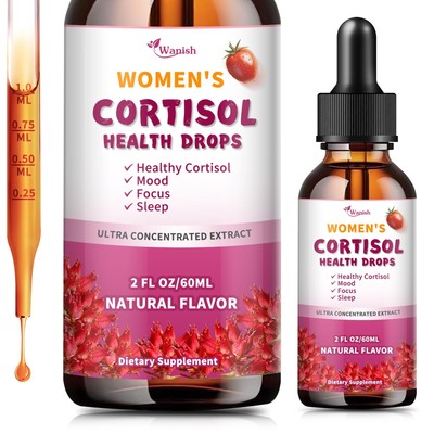 Cortisol Supplements for Women Liquid Drops, Natural Herbal Extract Complex f...