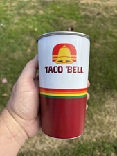 Taco Bell Decades 20 Oz Cup Metal Collectors Edition 80s Tumbler Bottle Pin Used