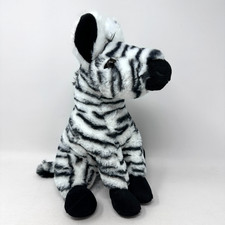 The Petting Zoo Zebra Plush Stuffed Animal Black White Stripe Horse Cute Toy 12"
