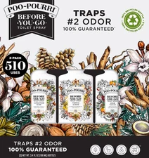 NEW POO POURRI TOILET SPRAY 3 PACK 3.4 oz EACH- MADE WITH ESSENTIAL OILS PLANT