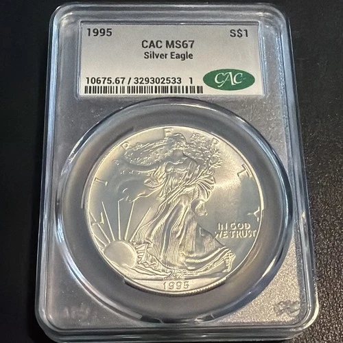 1995  1 oz. .999 American Silver Eagle CAC MS67