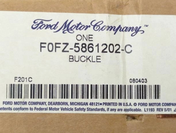 New OEM genuine Ford RH Front Seat Belt Buckle 1984-1990 Escort 4 door Grey NOS - Image 2 of 4