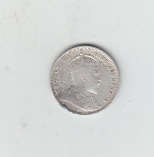 Rare East Africa 1910 Silver (.800) 50 Cents F/GF Stains/Excess Metal Obverse