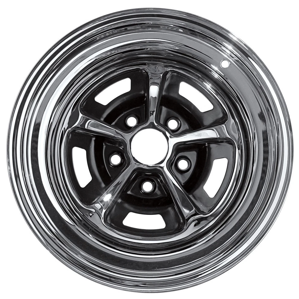 Chrome/ Black 15"X7" Magnum 500 Single Wheel Mustang 1965-1973 - Image 2 of 4