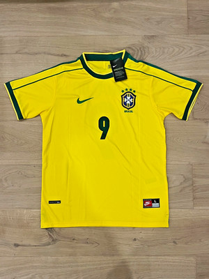 Ronaldo #9 1998 World Cup Brazil Retro Soccer Jersey   Adult Medium/Large
