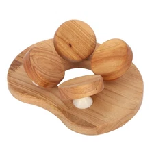  Sauna Back Support Pillow - Wood Backrest With Rotatable Disc For Steam Room