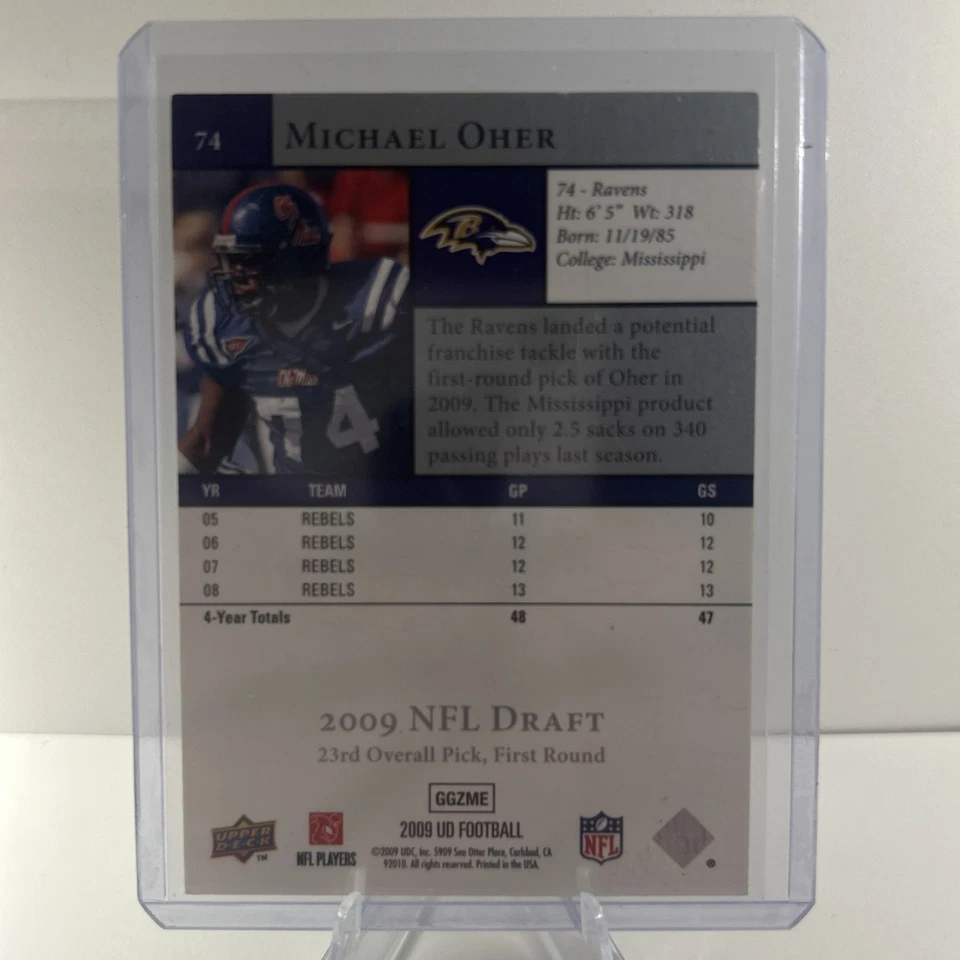 2009 Upper Deck - Rookie Exclusives Michael Oher #74 (RC) - Image 2 of 2