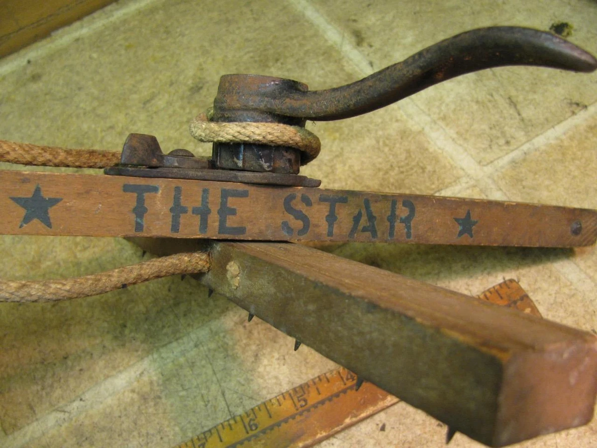 Vintage Wooden Carpet Stretcher or Upholstery Tool Punch, Pulling, Puller,  Wood, Metal Spike Rustic, Primitive, Hand Tool, Unique, Rare 