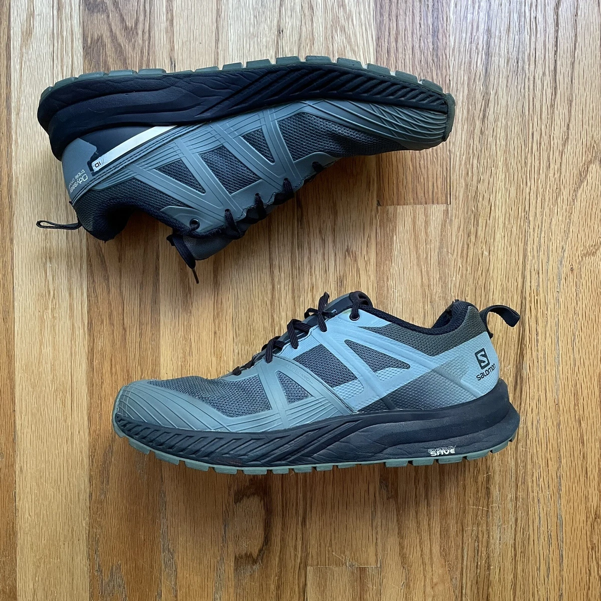 Women s Salomon Odyssey Triple Crown Blue Gray Black Lace Up Hiking Shoes Sz 8.5