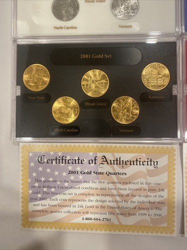 2001 CSN State Quarter collection 20 coins Phila, Denver,Gold/Platinum sets - Picture 4 of 10