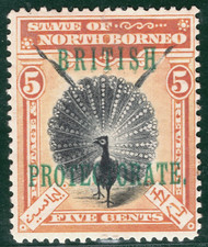 NORTH BORNEO KGV Stamp 5c *BRITISH PROTECTORATE* Overprint Mint MM EBLUE119