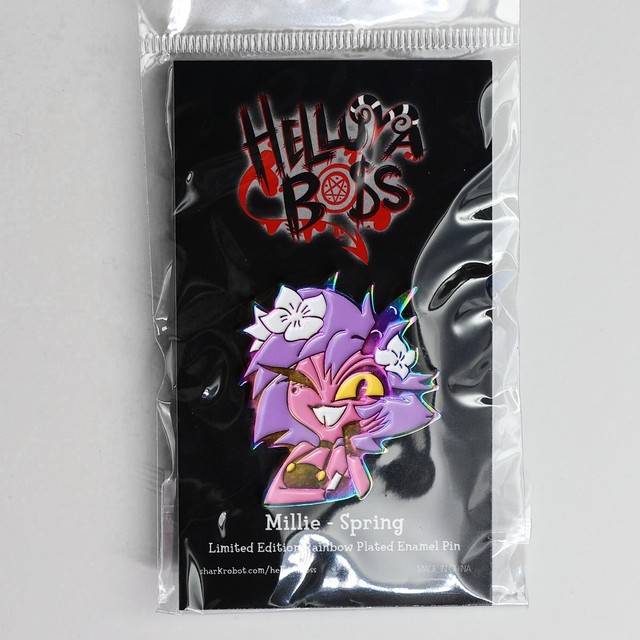 Helluva Boss Millie Spring Limited Edition Rainbow Plated Enamel Pin Vivziepop Helluva Boss Millie Spring Limited Edition Rainbow Plated Enamel Pin Vivziepop