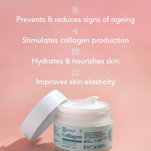 HK VITALS Kollagen Feuchtigkeitscreme für Gesicht mit Hyaluronsäure 50 ml + kostenloser Versand - Bild 4 von 8