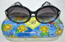 Brighton American Beauty Crystals Vintage Cat Eye Black Sunglasses Storage Case