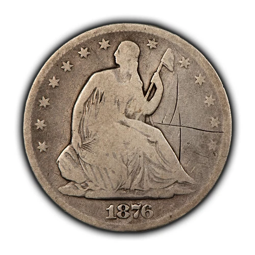 1876-S 50c Seated Liberty Silver Half Dollar - VG - SKU-H3480