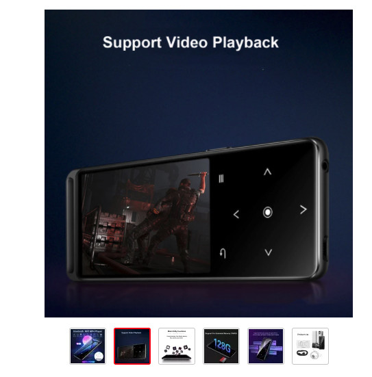 Lecteur MP3 MP4 16 Go Bluetooth avec Radio FM et Écouteurs Inclus - 2