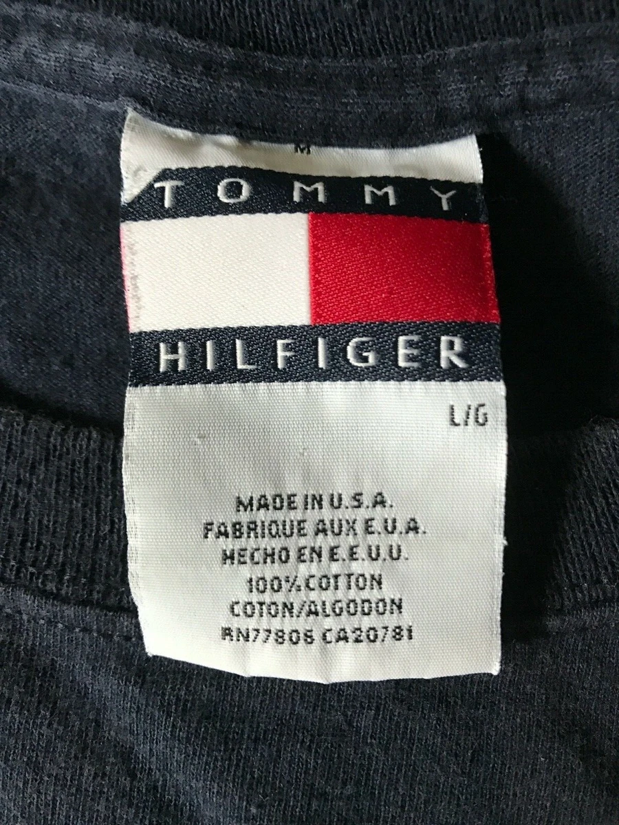 VTG Tommy Hilfiger L Blue HILFIGER 85 Vintage Tag T shirt eBay