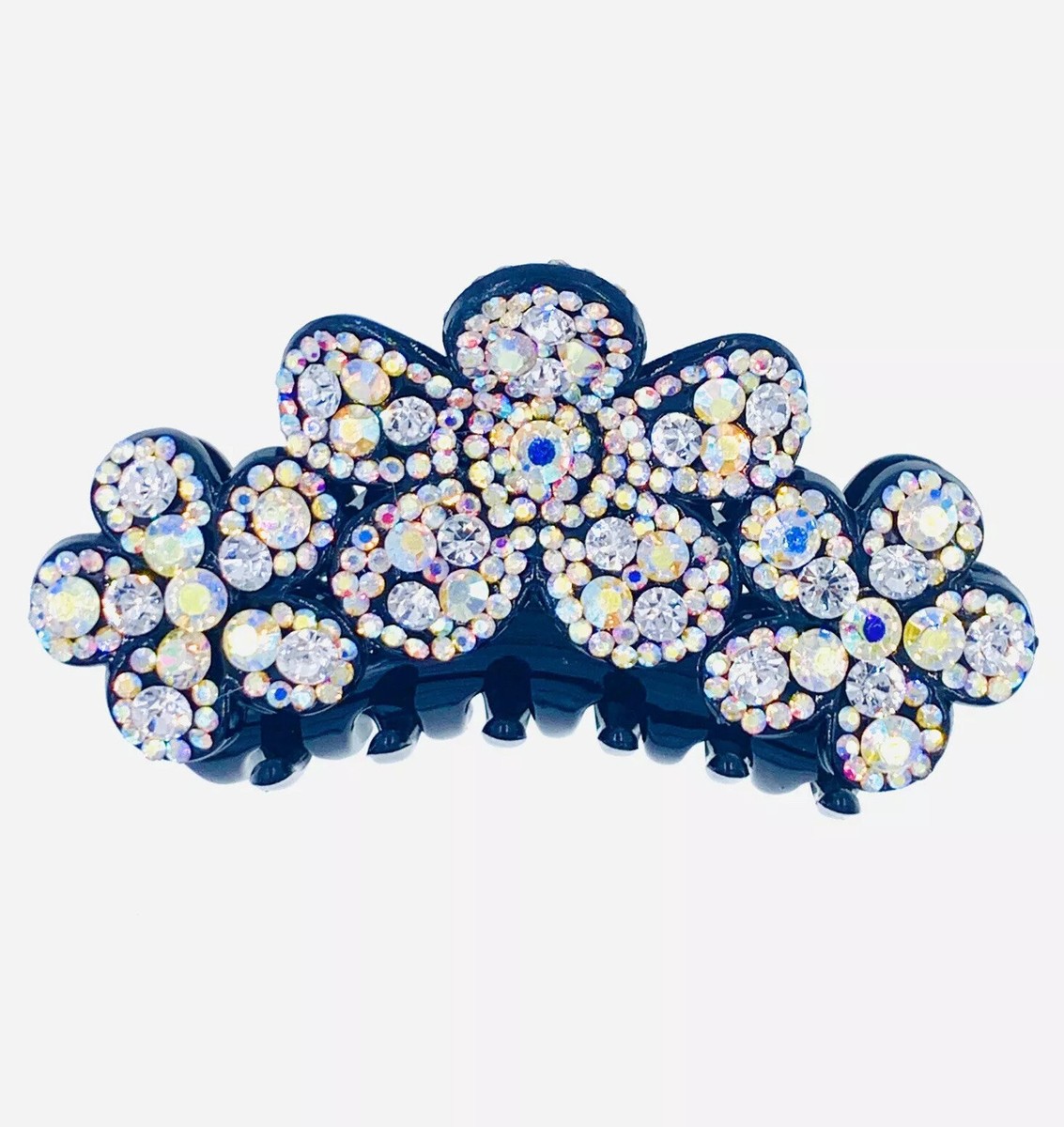 HANDMADE LARGE FLOWER HAIR CLAW JAW CLIP RHINESTONE CRYSTAL  display picture 3