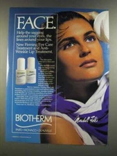 1986 Biotherm Firming Eye Care Treatment and Anti-Wrinkle Lip Treatment Ad