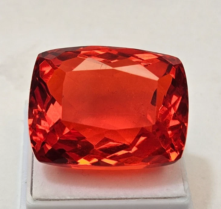 Piedra preciosa roja naranja ópalo de fuego mexicano corte cojín 62+ quilates para hacer collares Foto 2 de 4