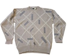 Vintage Knit Network Sweater Made USA 70 Cotton 30 Acrylic Mens Size L