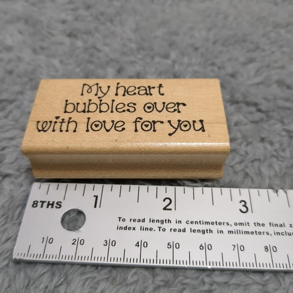 Estampillas de goma montadas en madera de Darcies de colección "Mi corazón burbujea con amor por" Foto 4 de 4