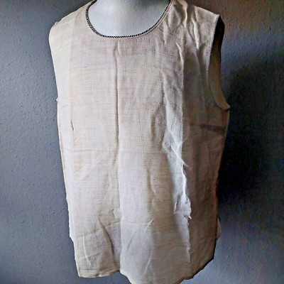 Träger Top von Alba Moda beige Gr. 50 Baumwolle-Viskose-Leinen