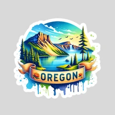 Oregon sticker vinyl decal state outline novelty laptop mug car wildlife