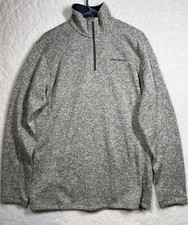 Eddie Bauer Men's 1/4 Zip Pullover Gray Heather - knit/fleece Size Lg/Tall