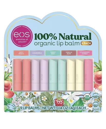 eos Natural Organic Lip Balm 9 Sticks 100% natural Organic All Day Moisture - Picture 3 of 3