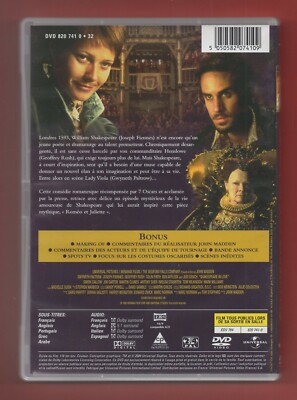 Dvd - Shakespeare In Love With Gwyneth Paltrow, Joseph Fiennes | eBay